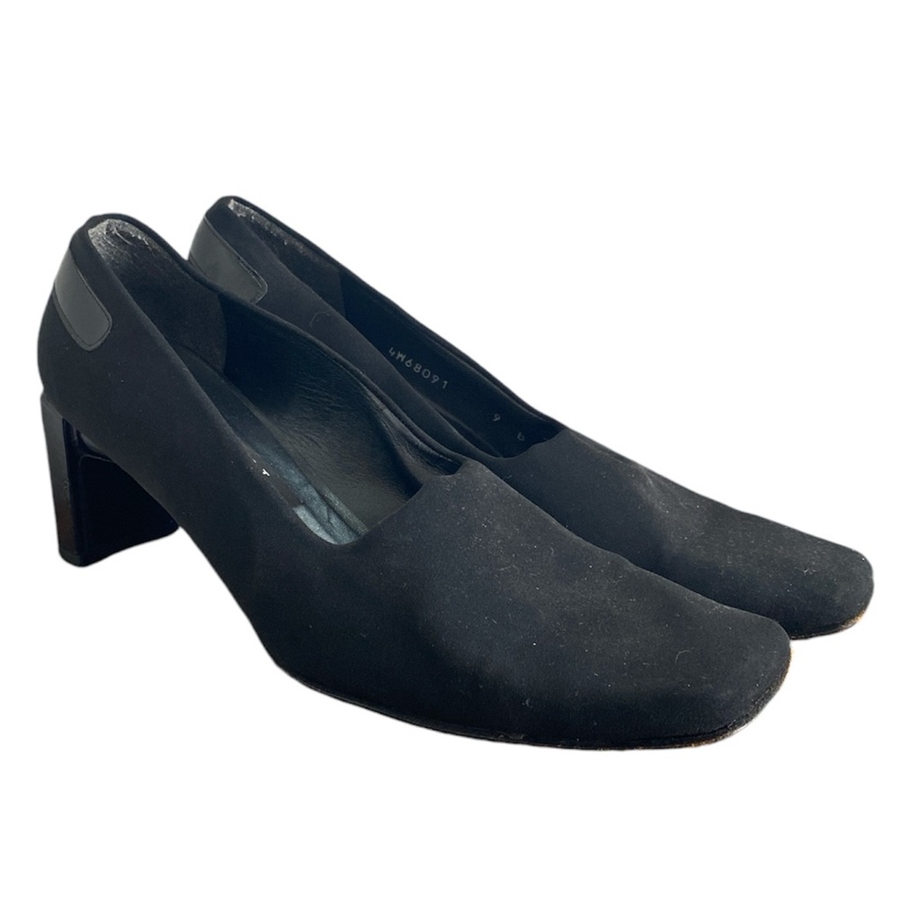 Stuart Weitzman Black Stretchy Slip On Block Heels, Women’s 9 B